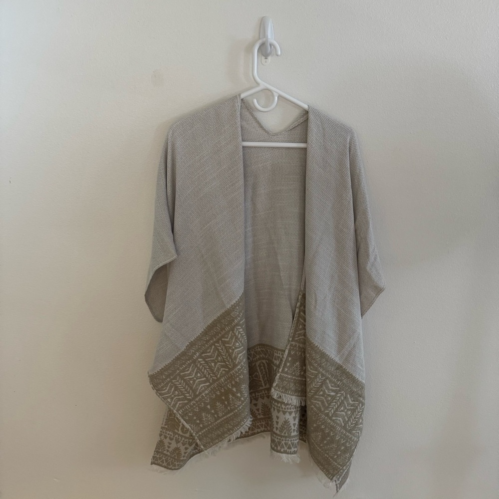 Beige Embroidered Shawl